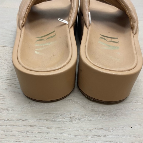 ZARA sheathed tab beige sandals slippers chunky platform quilted 39/9 - Picture 4 of 10